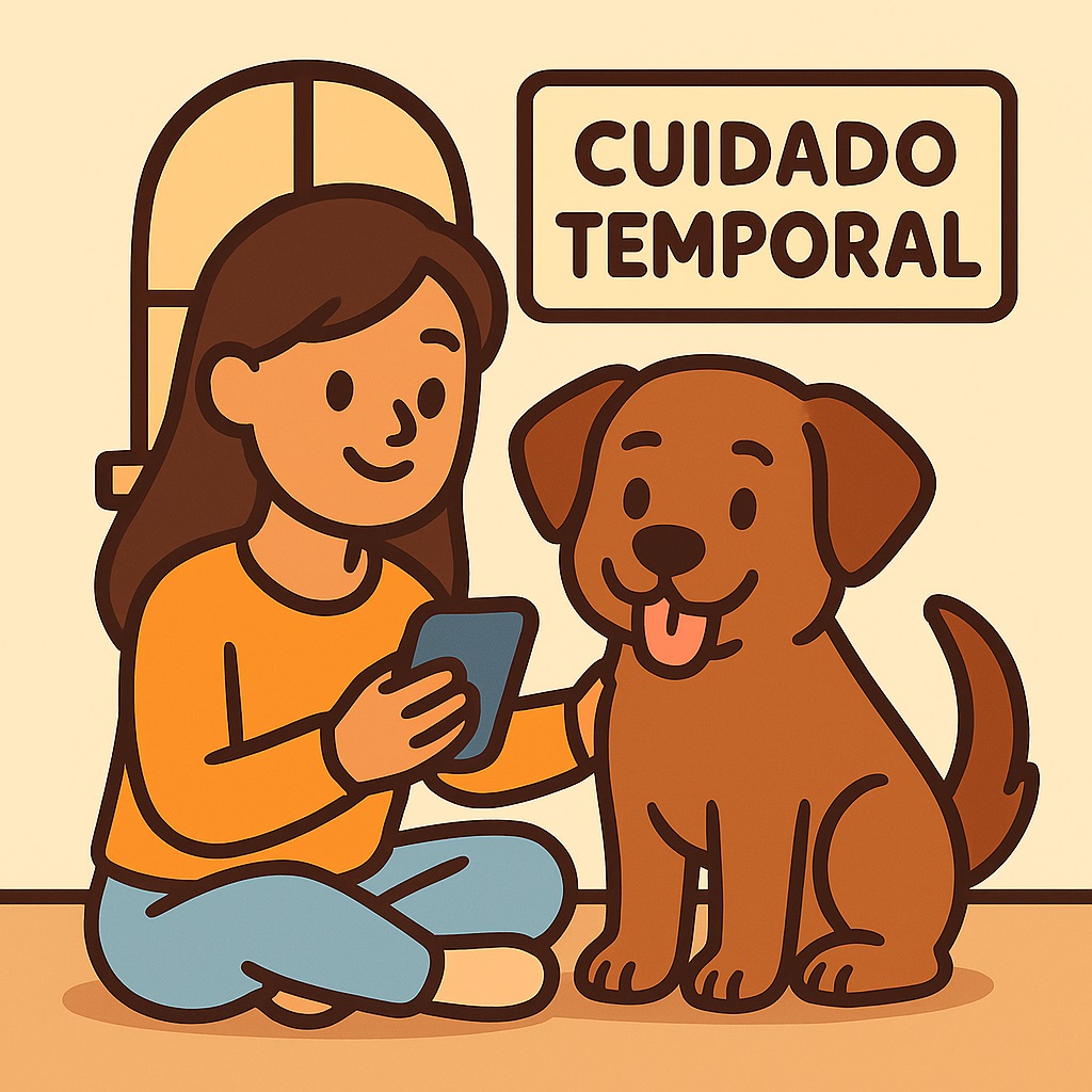 Perro cuidado temporalmente en casa