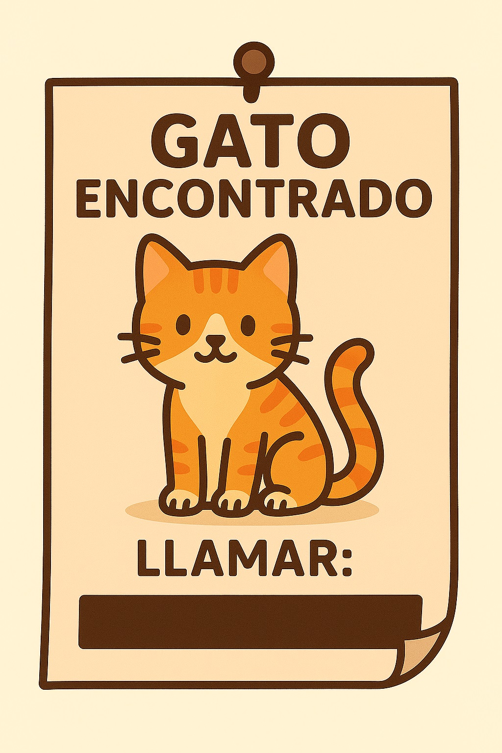 Cartel de gato encontrado